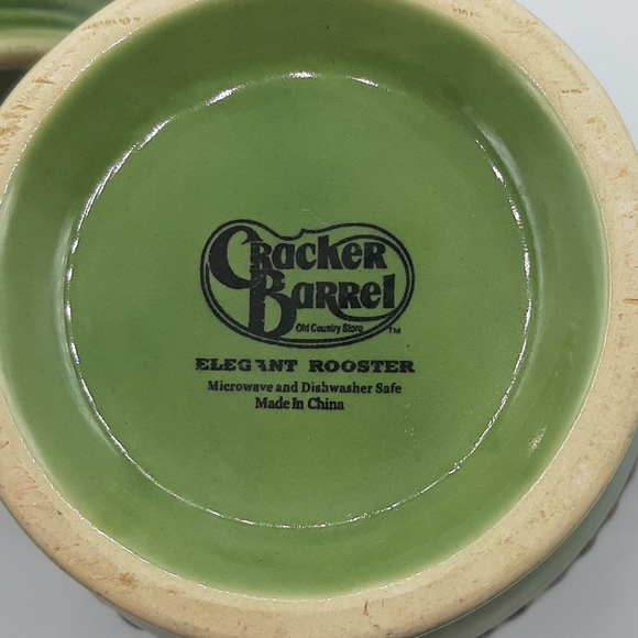 Cracker Barrel Old Country Store Green Elegant Rooster Coffee Tea Mug Stoneware - Picture 6 of 6